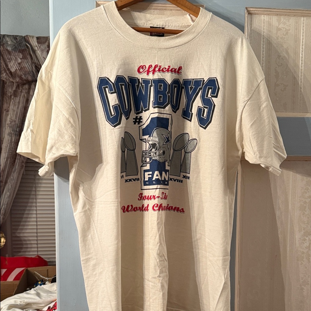 Fruit of the Loom Cream Cowboys Fan Tee